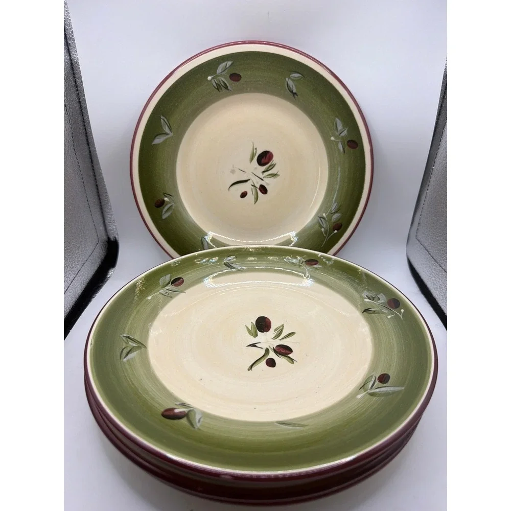 4 Better Homes and Gardens Olive Villa Salad Plates 8.5
